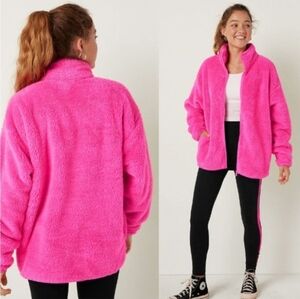 Pink Vs Medium Teddy Full Zip-up